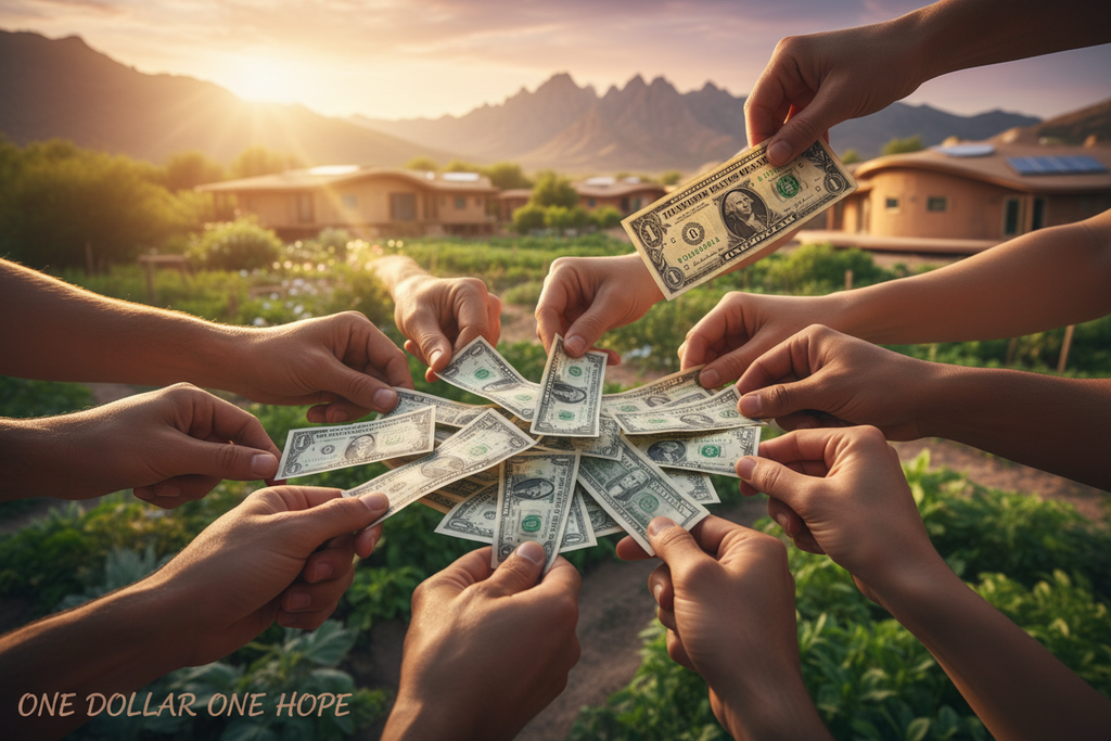One Dollar One Hope donation campaign with realistic proportions