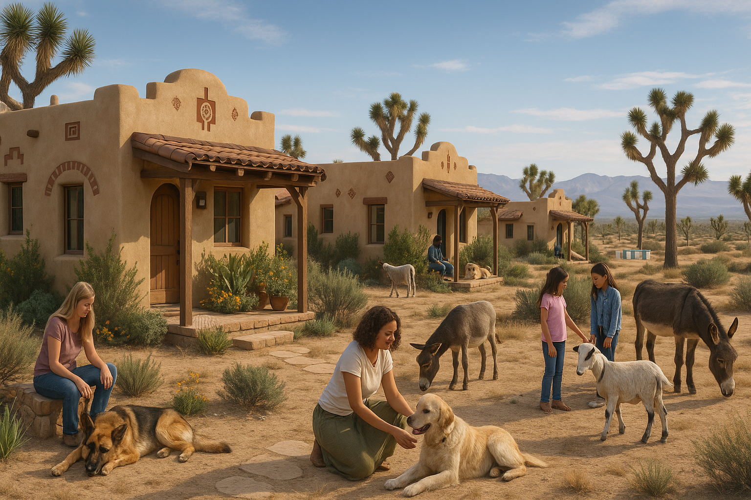 Recovery houses with animal therapy